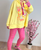 Sweat-shirt peace and love jaune TU 38/48