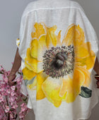 Chemise évasée fleurs jaune TU 38/46