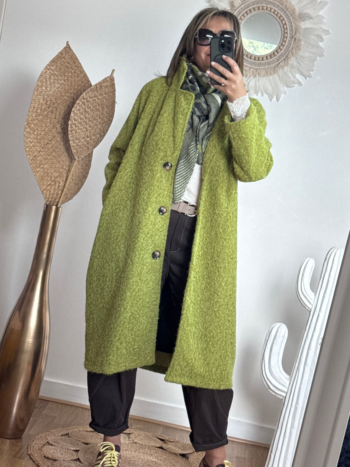 Manteau vert pistache