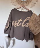 Sweat-shirt c’est la vie taupe