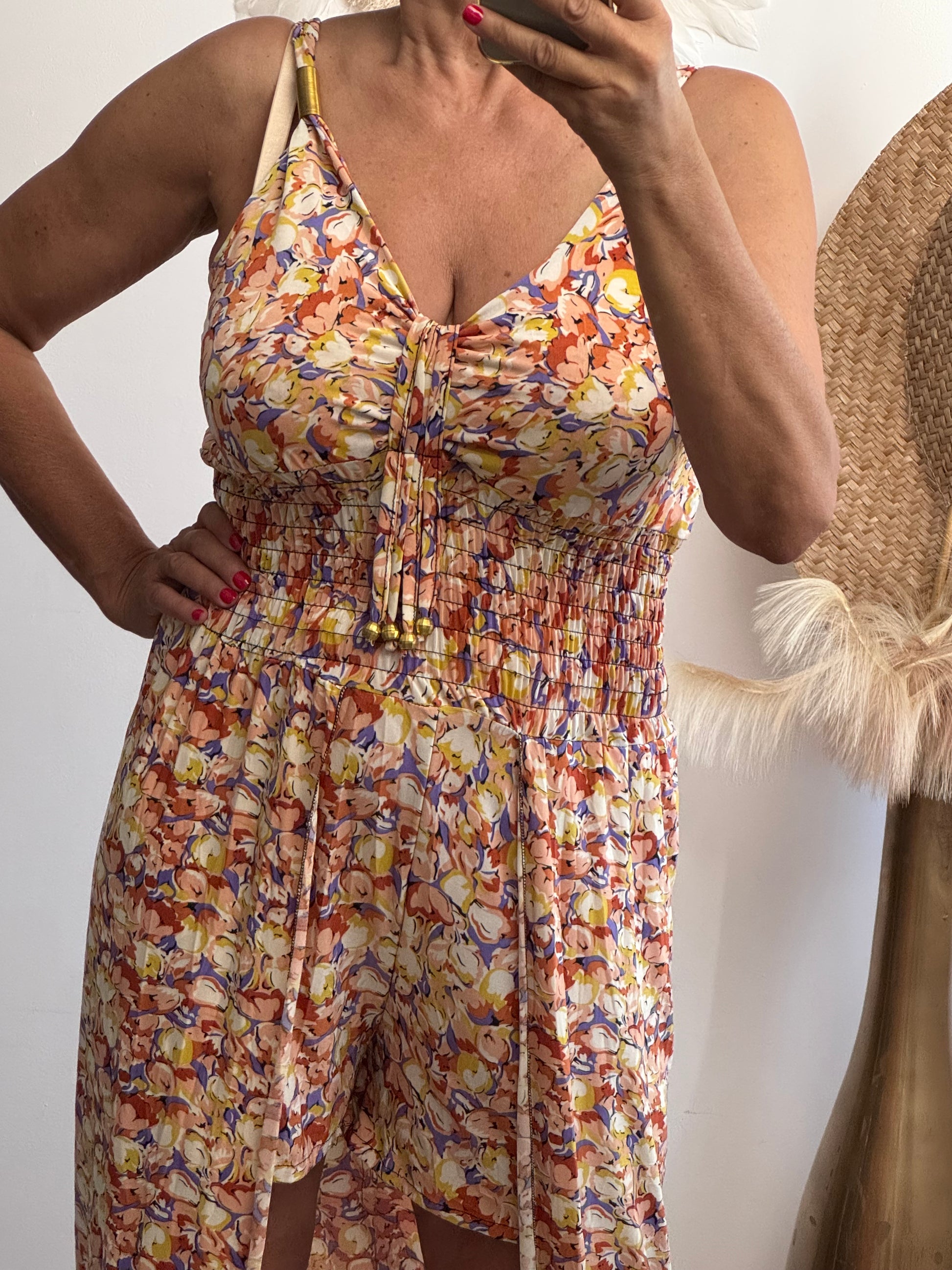 Robe short multicolore