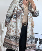 Veste longue bohème suédine