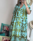 Robe fluide arabesque kaki TU 40/48