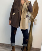 Blazer suédine bi color