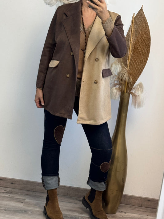 Blazer suédine bi color