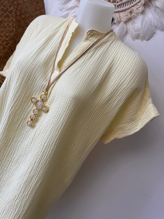 Robe Salomé jaune pâle