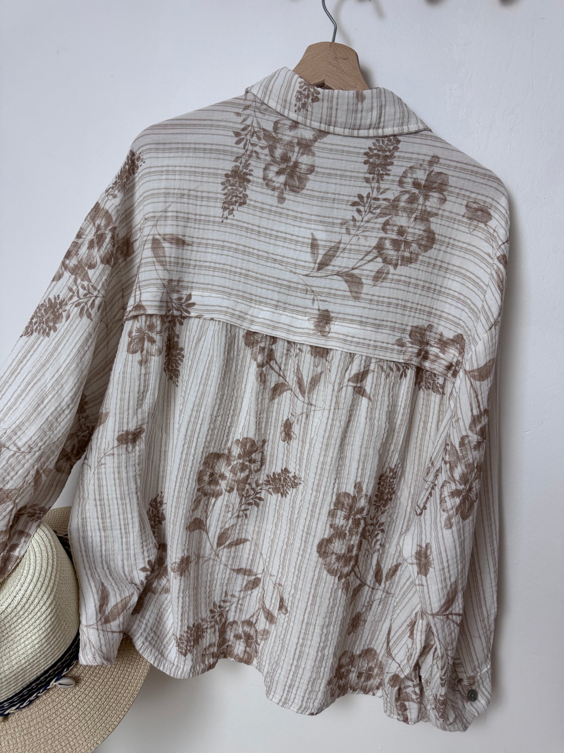 Chemise Jade floral beige