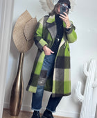 Manteau carreaux pistache