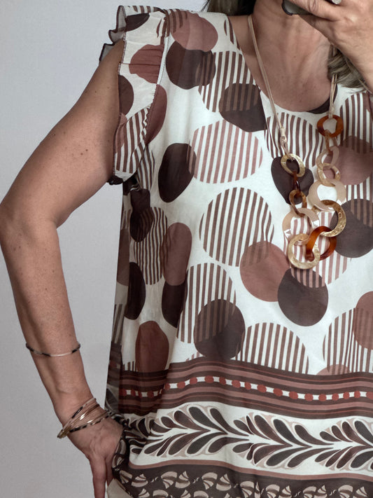 Top Ninon marron