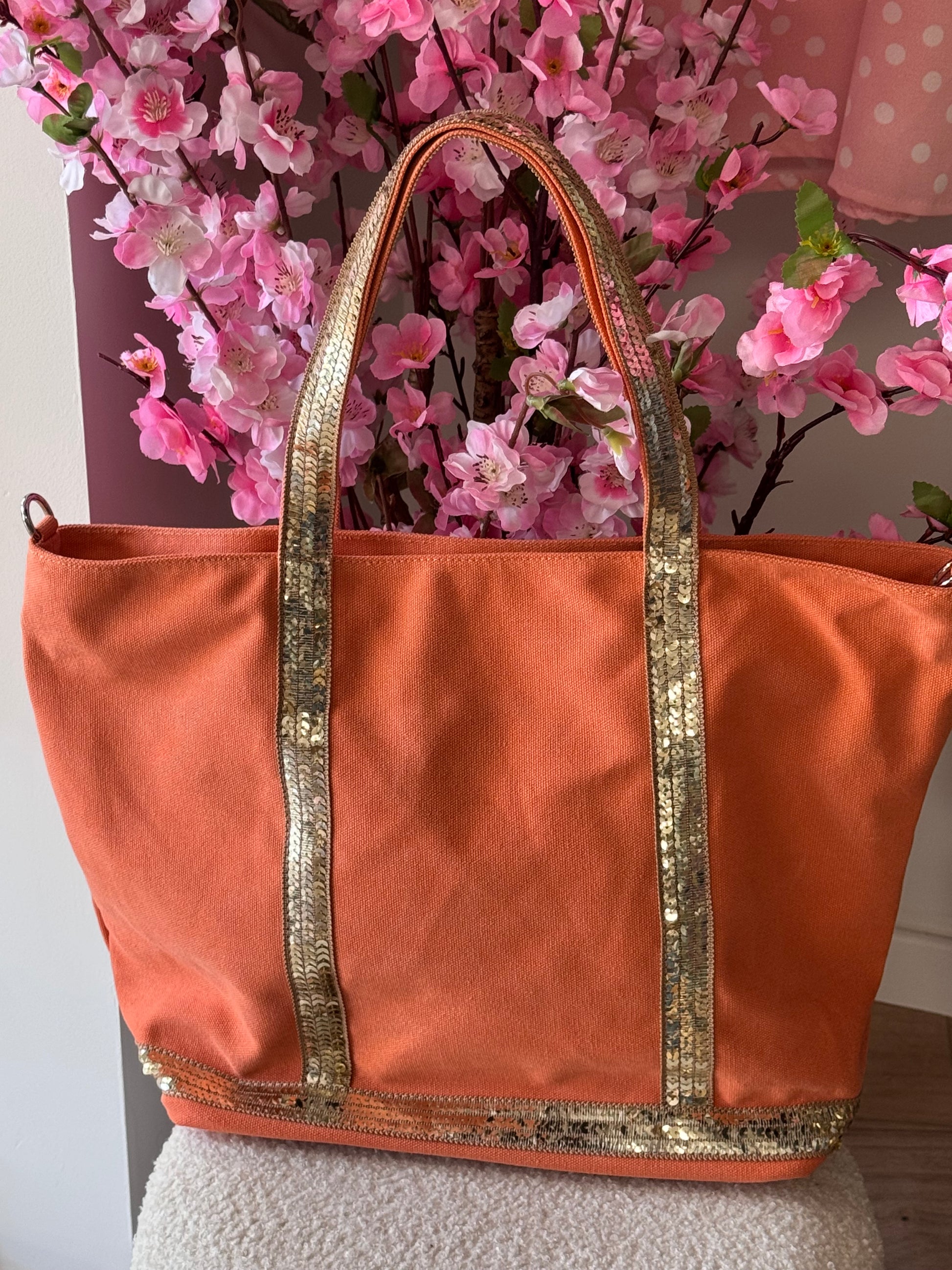 Sac vanes toile orange (grand modèle)