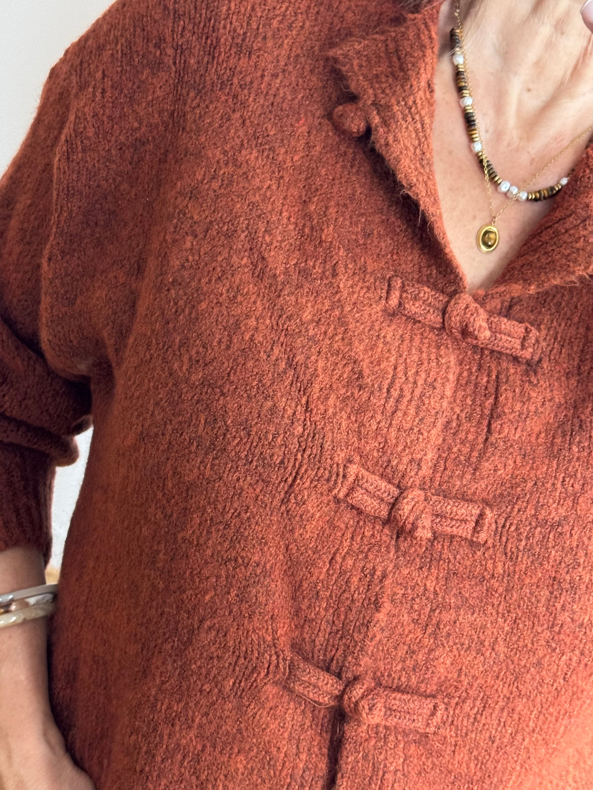 Cardigan Kyoto terracotta