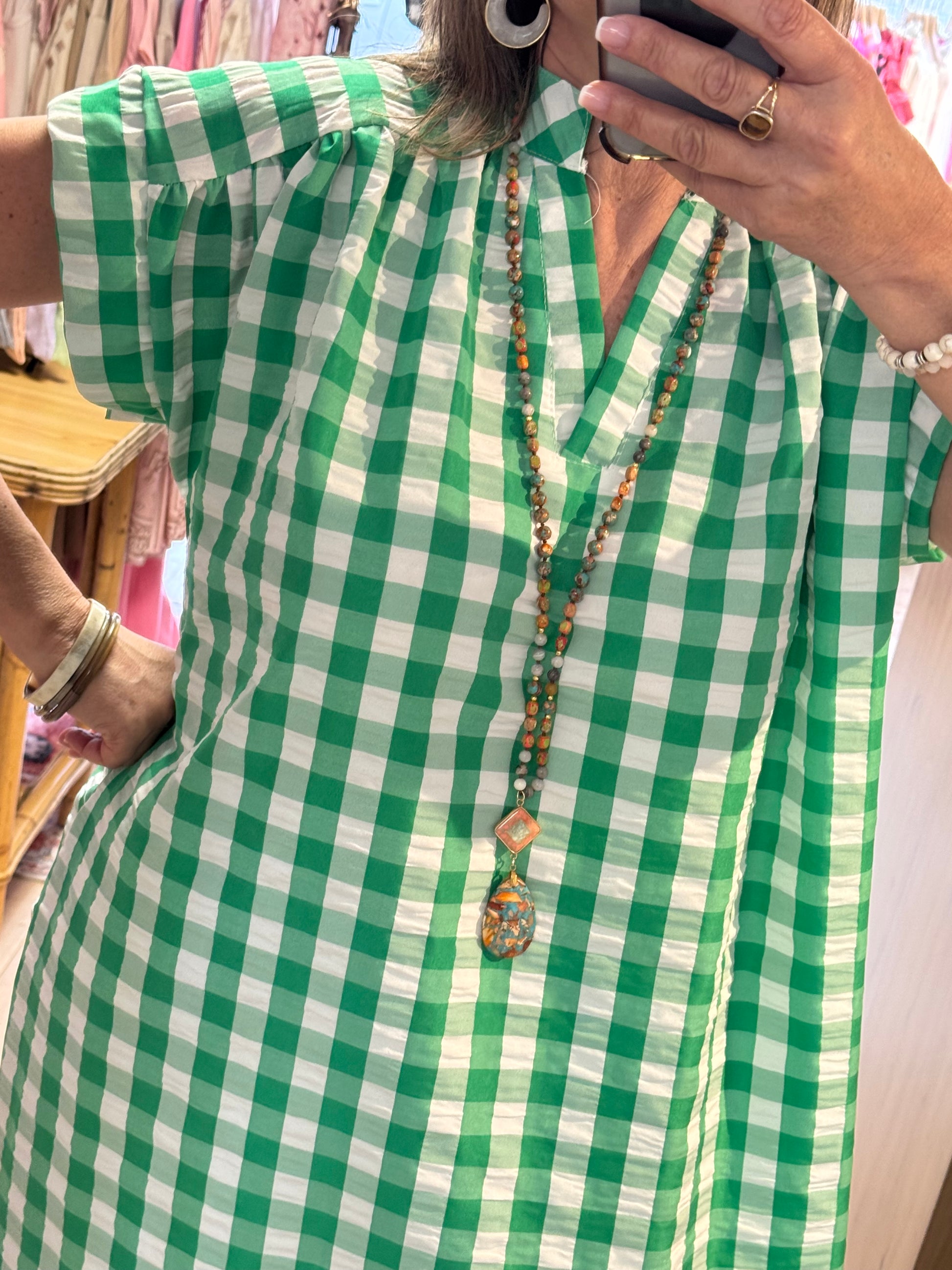 Robe Vichy vert