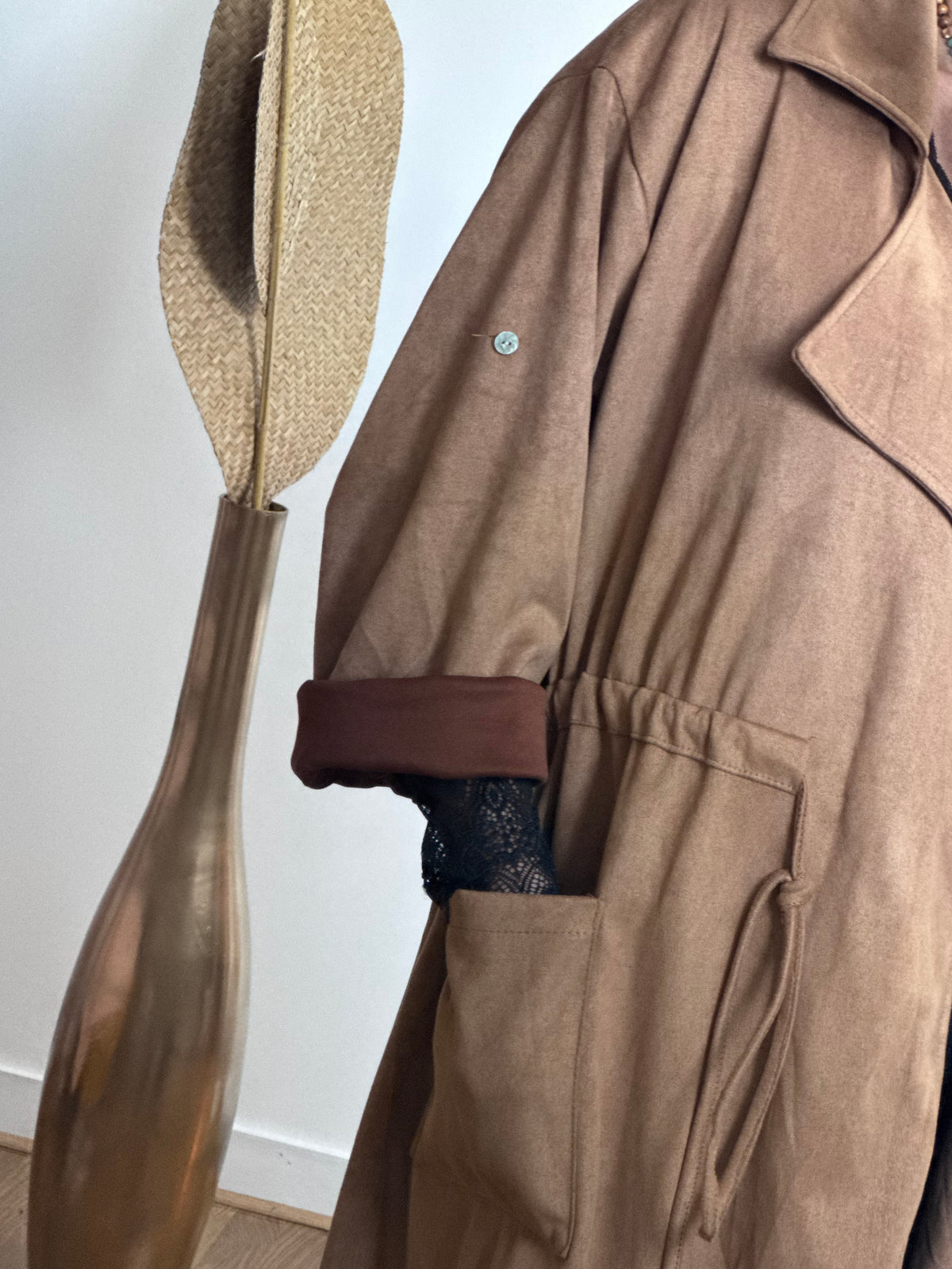 Manteau Arizona suédine camel