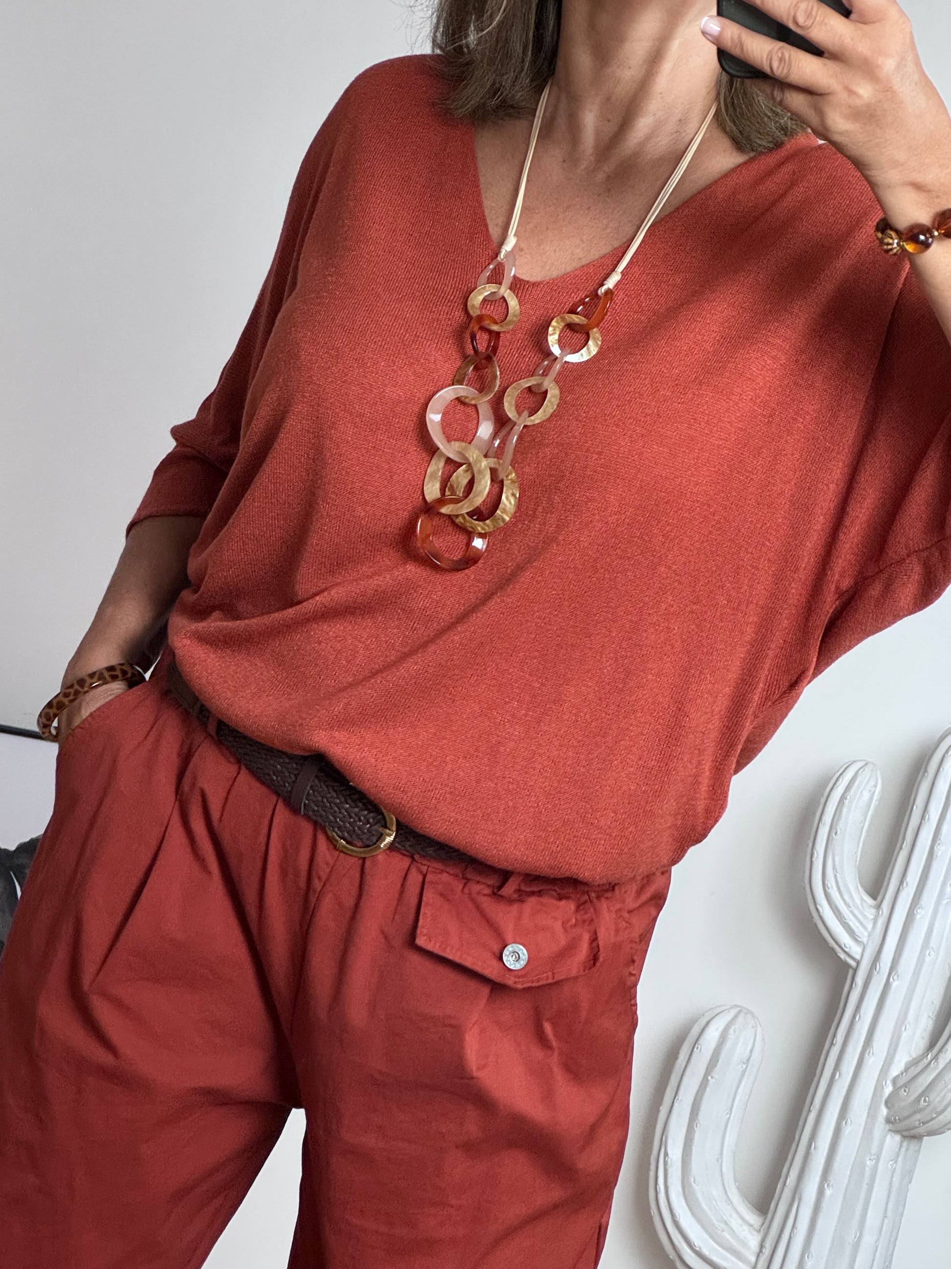 Pull en modal terracotta TU 42/50