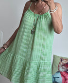 Robe d’été coton tissé verte