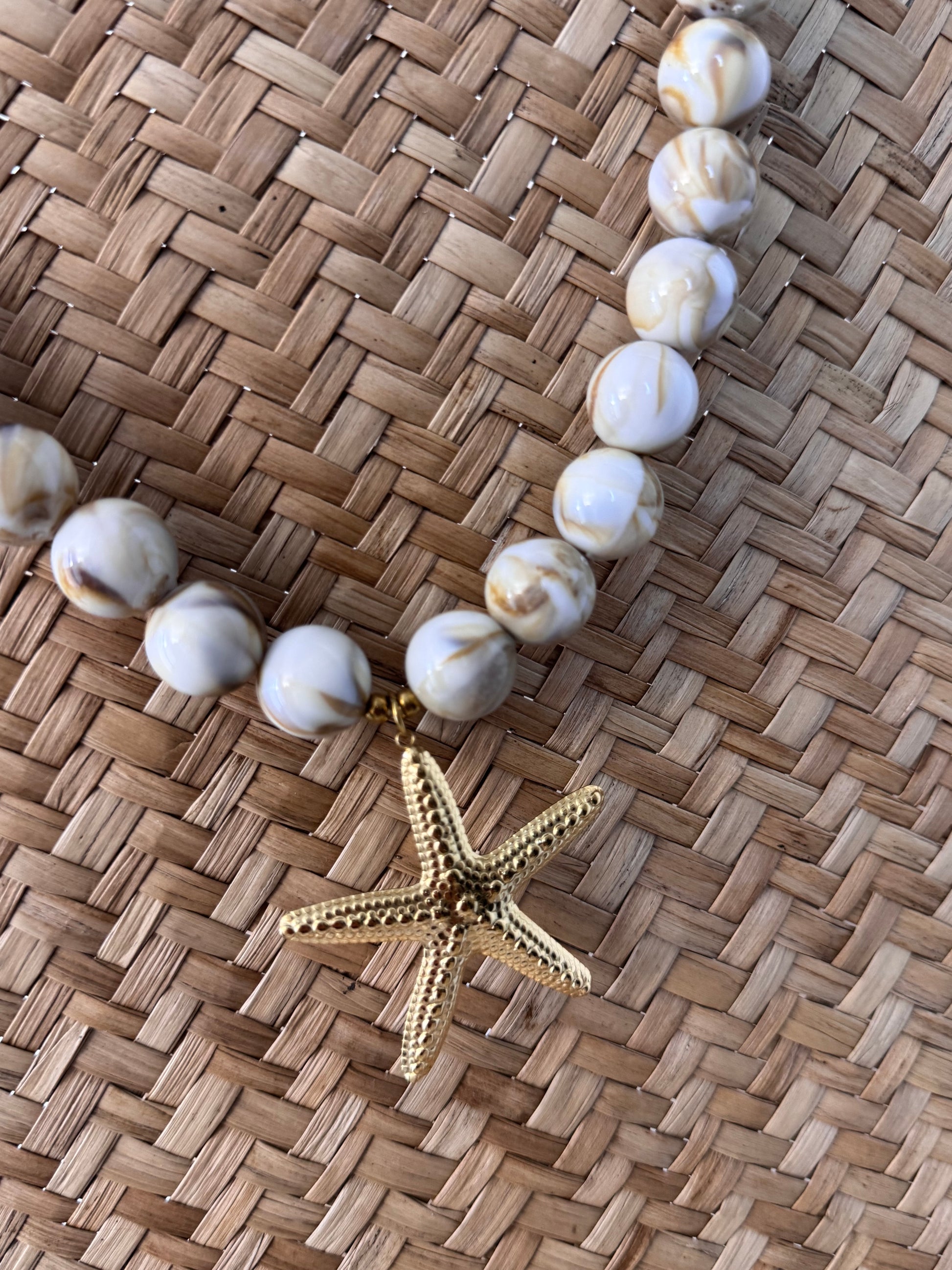 Collier étoile perles