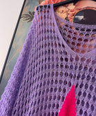 Pull crochet lilas