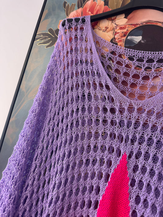 Pull crochet lilas