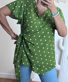 Blouse pois vert TU 44/50