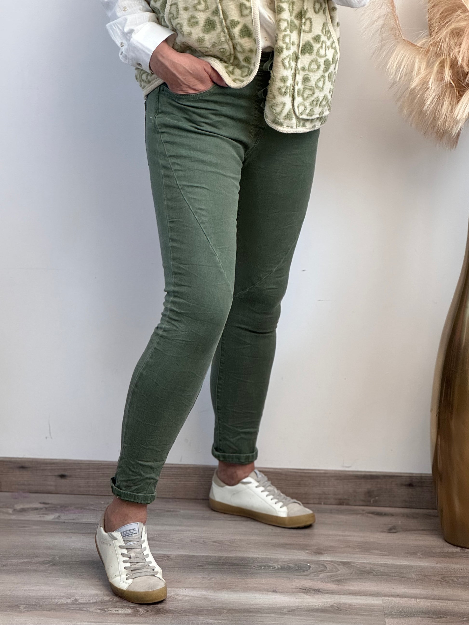 Pantalon jeans skinny kaki