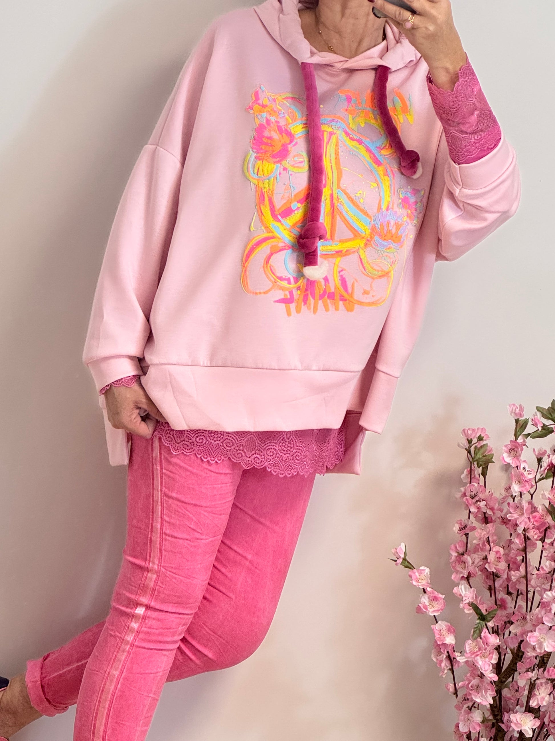 Sweat-shirt peace and love rose TU 38/48