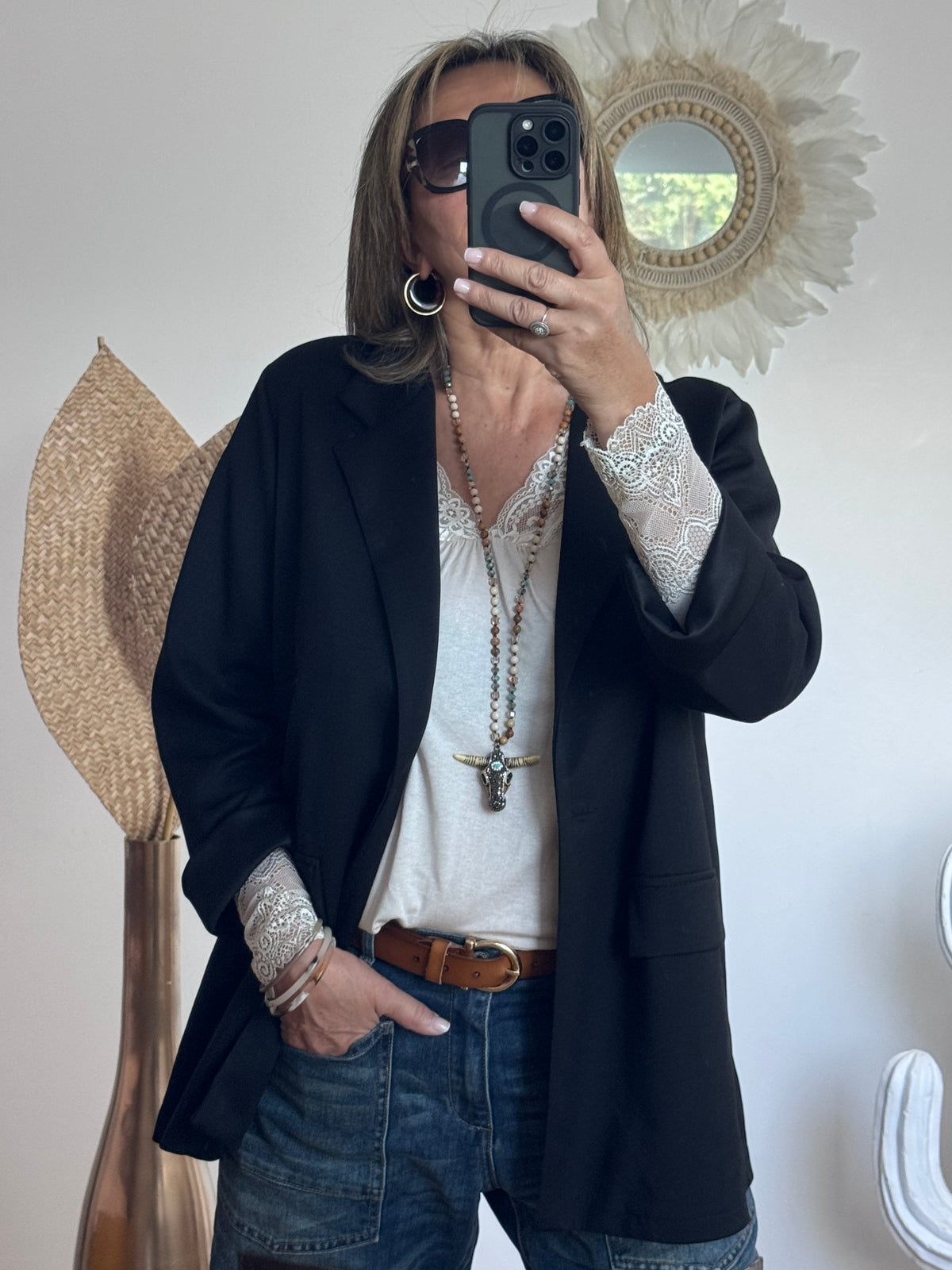 Veste blazer casuel noir TU 40/48