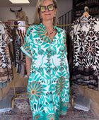 Robe Emma version longue turquoise TU 40/48