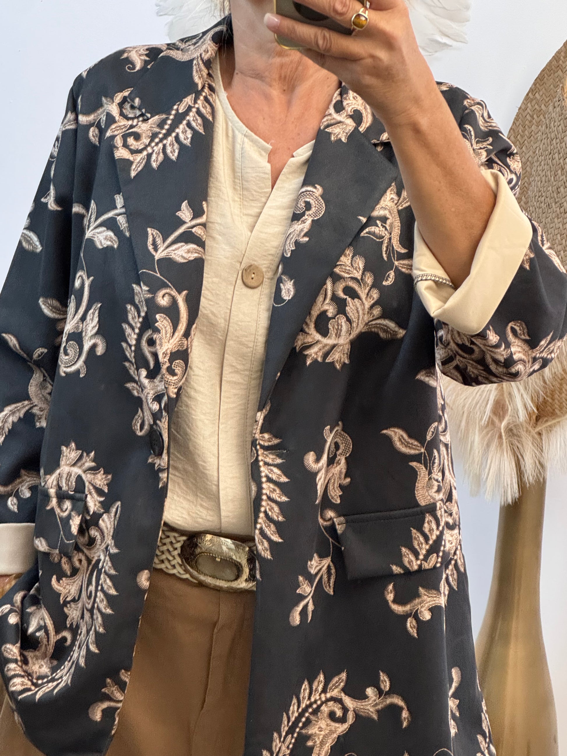Veste blazer Gaston arabesque noir
