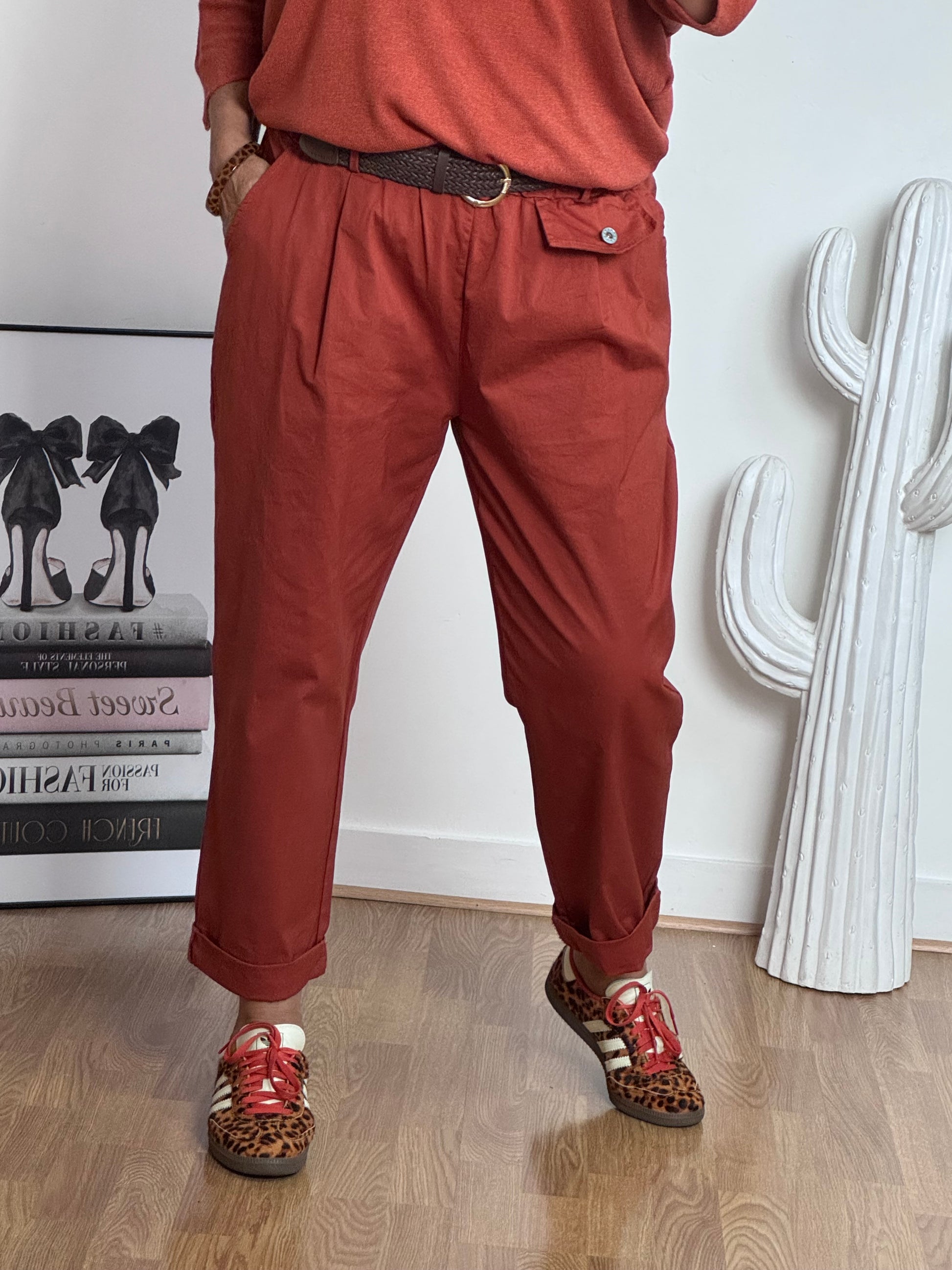 Pantalon confort Arthur terracotta TU 38/48