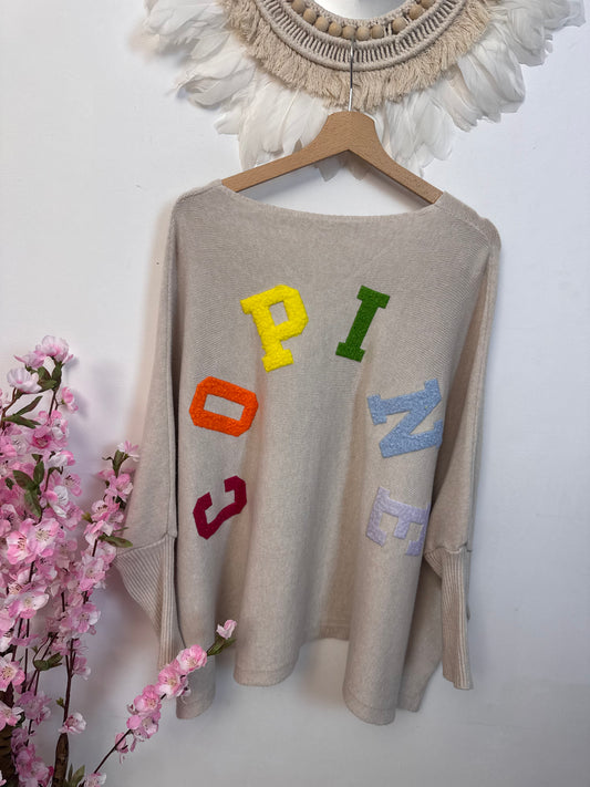 Pull oversize copine beige TU 40/54
