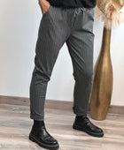 Pantalon gris à rayures
