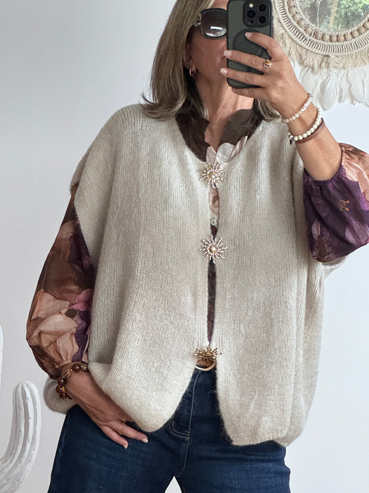 Gilet mohair beige