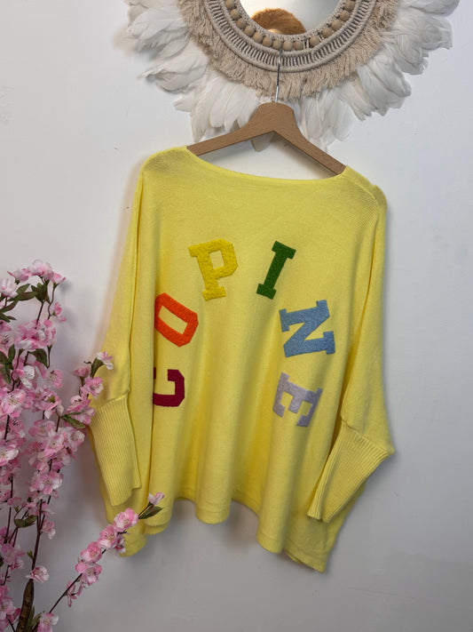 Pull oversize copine jaune TU 40/54