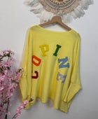 Pull oversize copine jaune TU 40/54