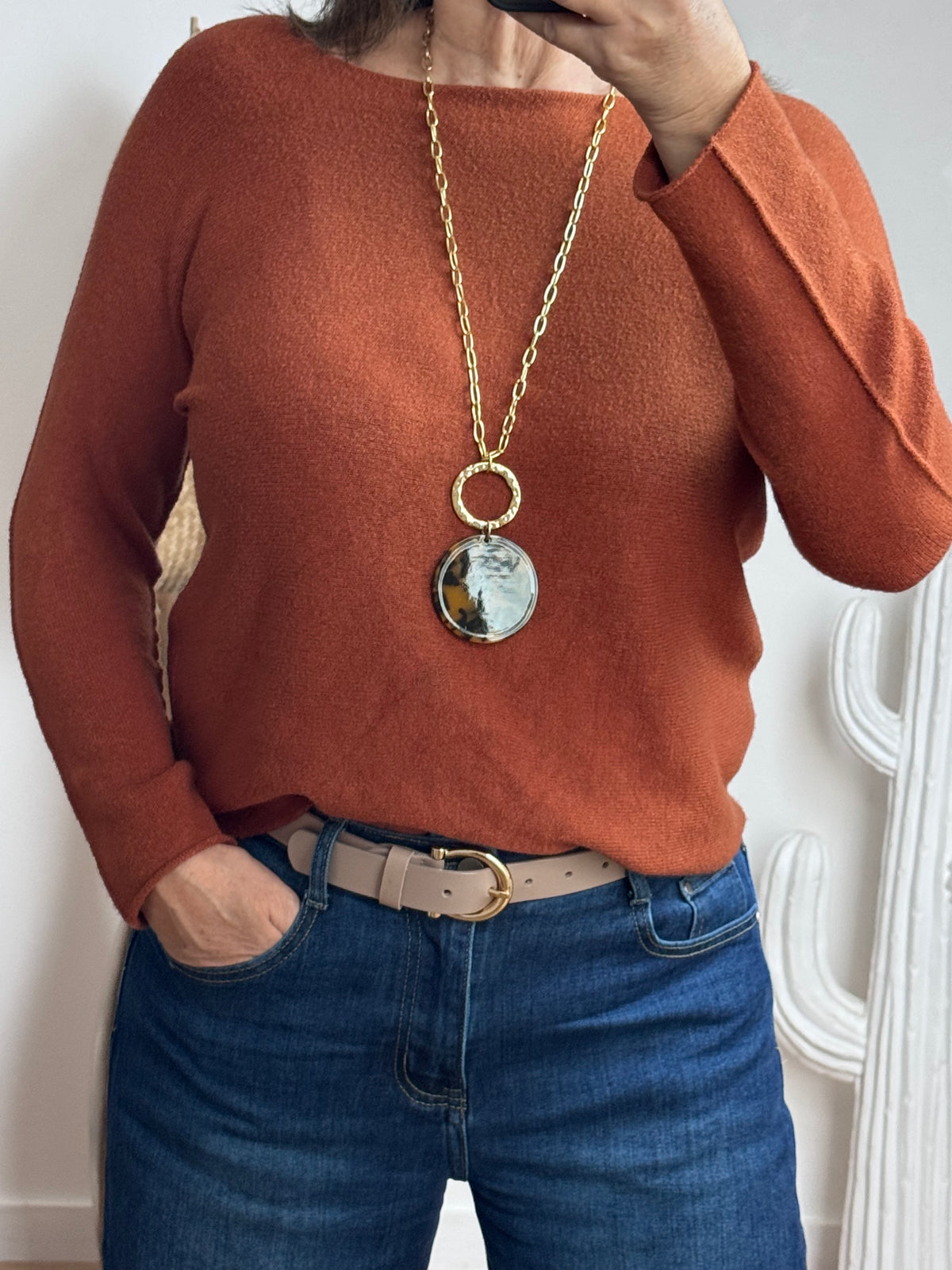 Pull maille col rond