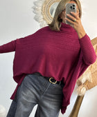 Pull col roulé prune TU 44/54