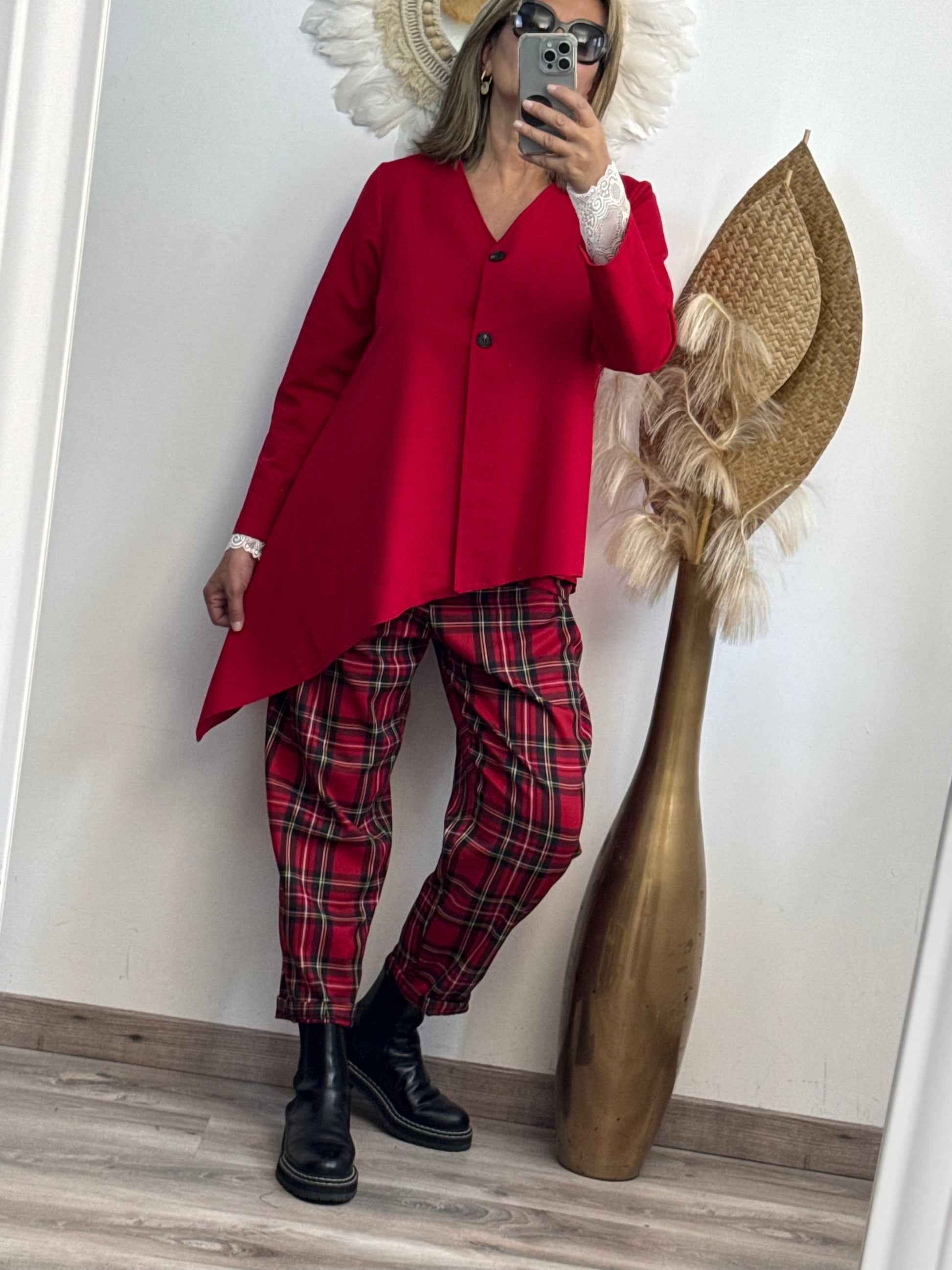 Haut asymétrique rouge