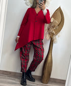 Haut asymétrique rouge