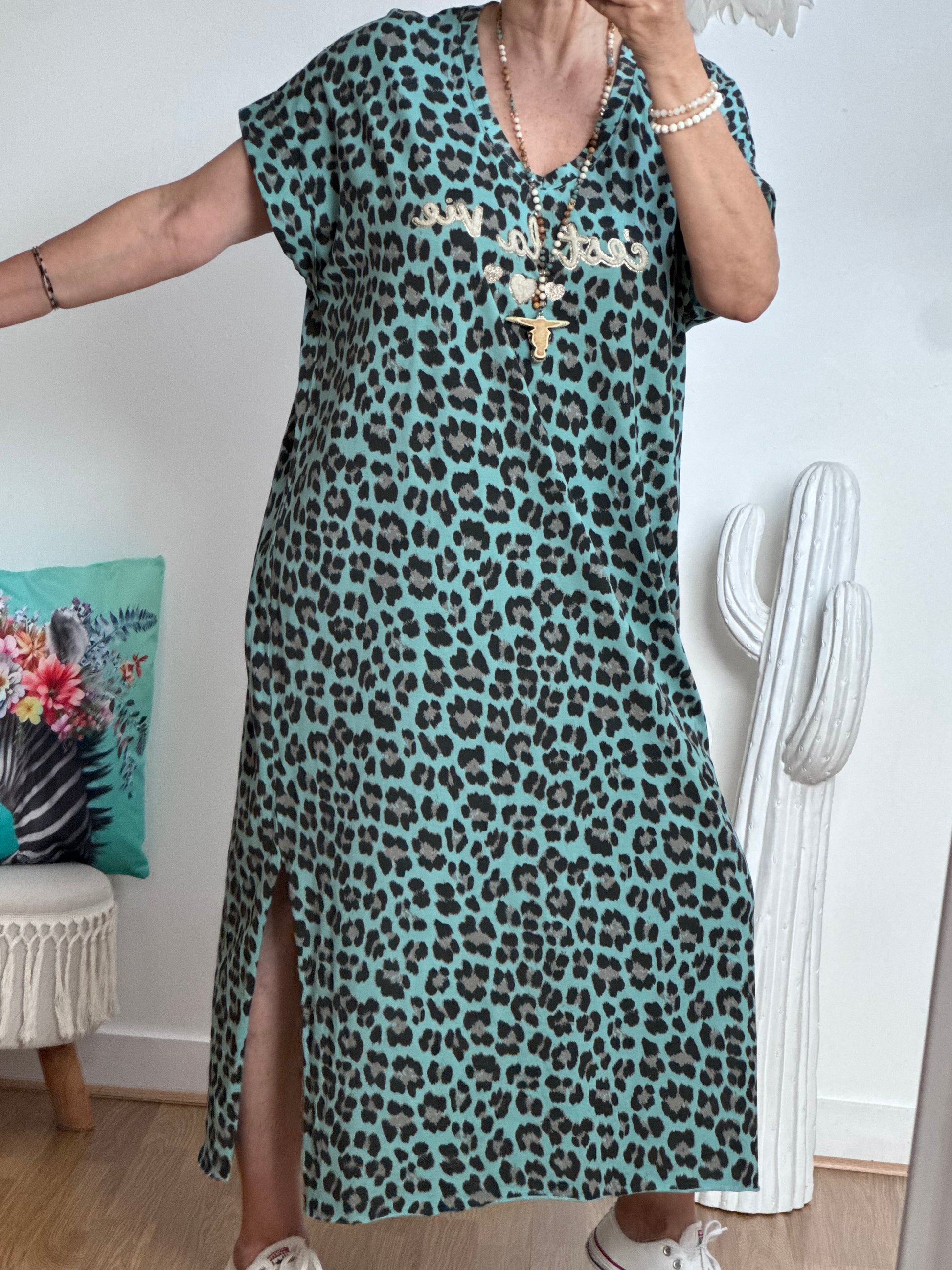 Robe teeshirt Léo vert