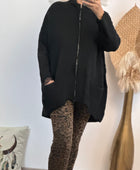Gilet long oversize noir jolie formes TU 44/50