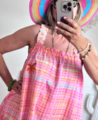 Robe Vichy multicolore fluo