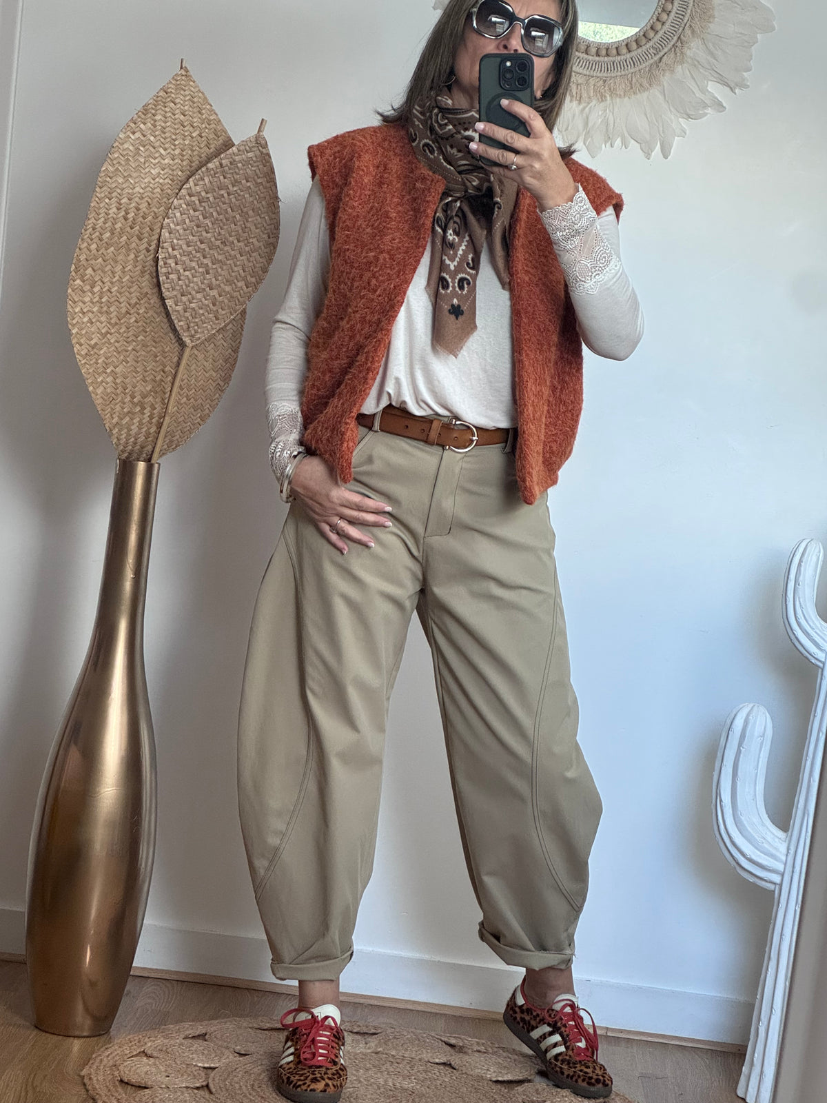 Pantalon balloon beige
