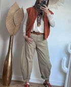 Pantalon balloon beige