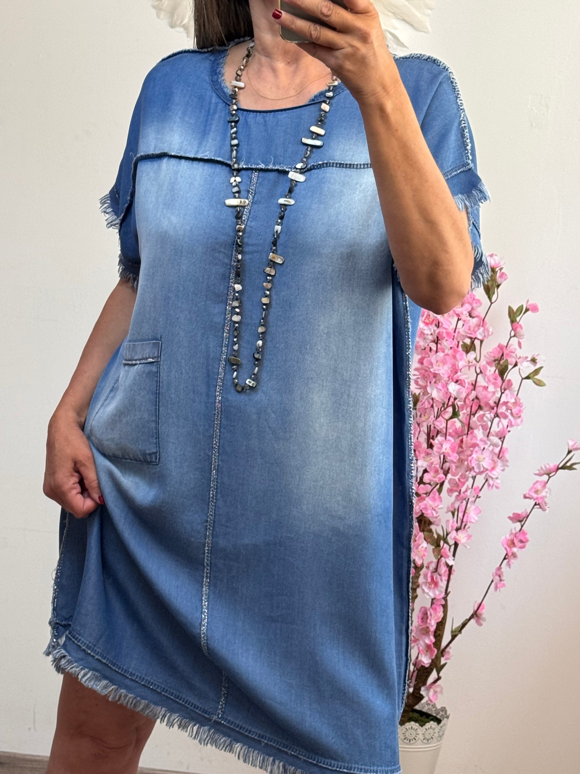 Robe en lyocell bleu denim