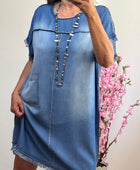 Robe en lyocell bleu denim