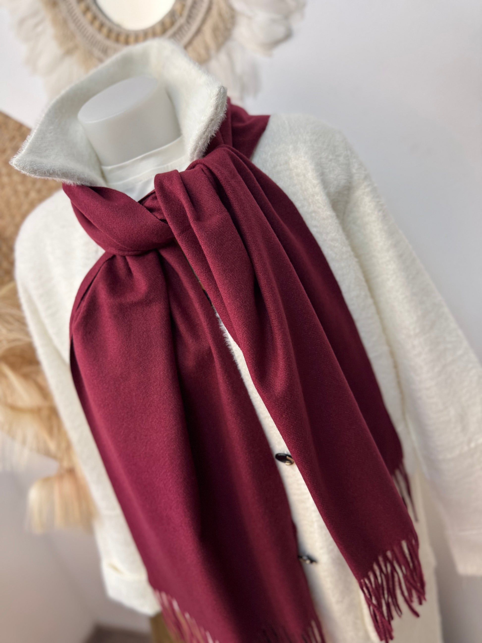 Écharpe cashmere Bordeaux