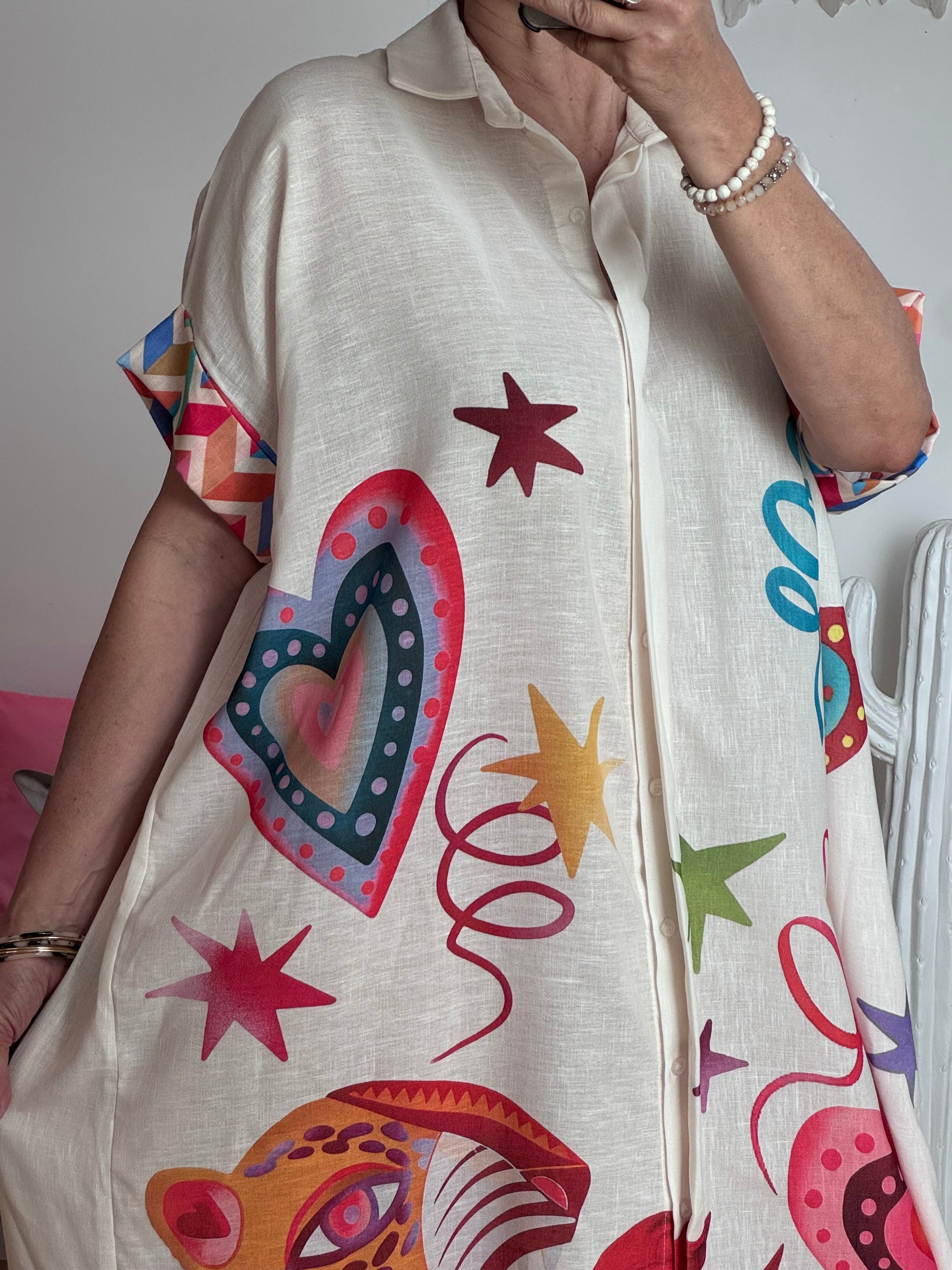 Robe chemise multicolore