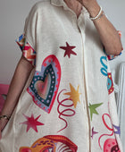Robe chemise multicolore