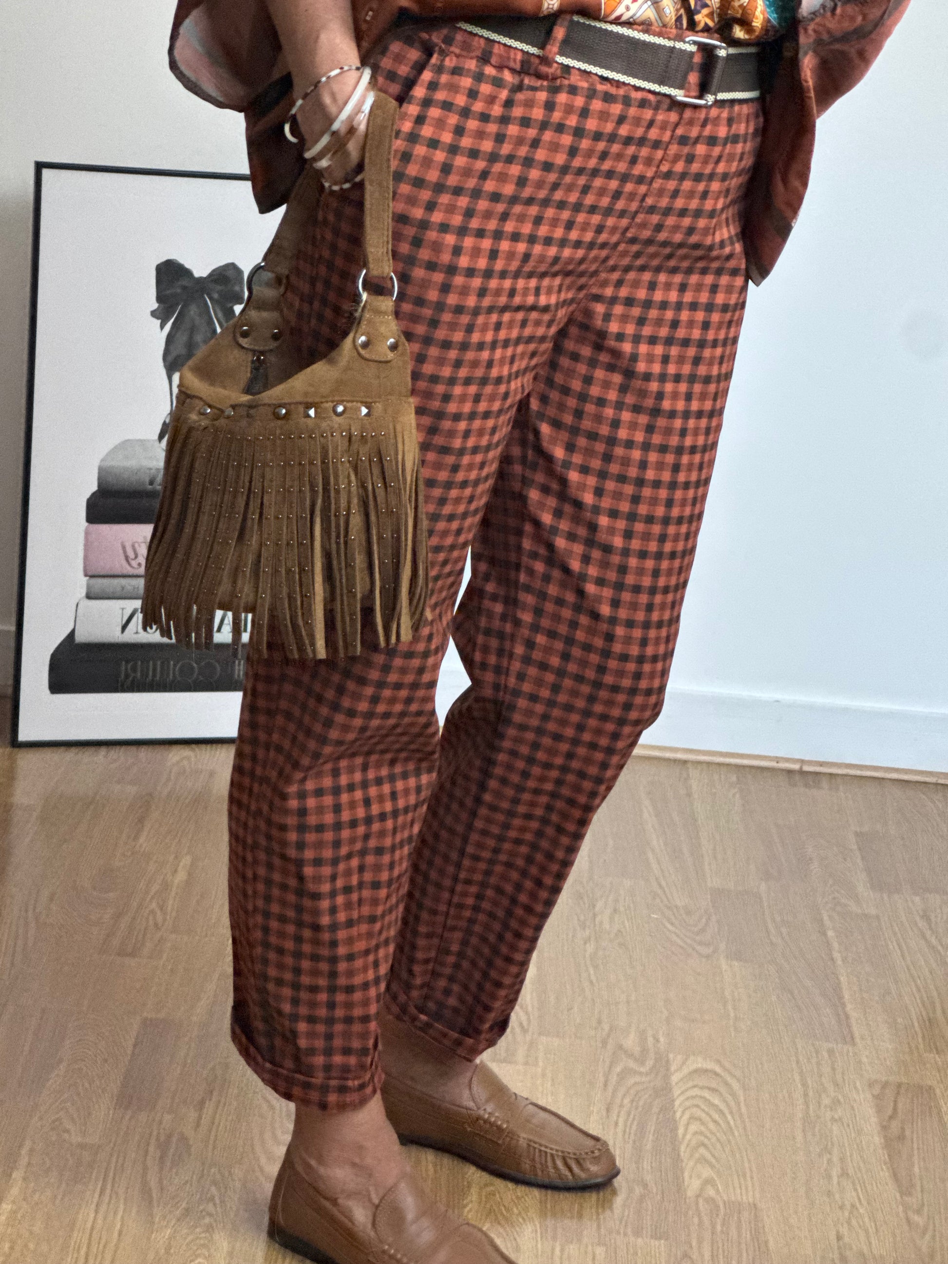 Pantalon vichy terracotta