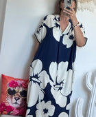Robe floral marine/blanc TU 40/48
